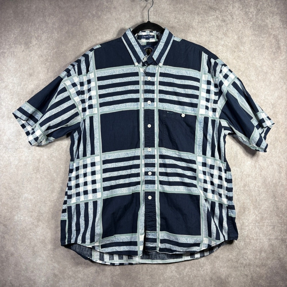 Salty Dog Gant Shirt Mens L Blue Plaid Imperial Poplin Cotton Button Down Casual